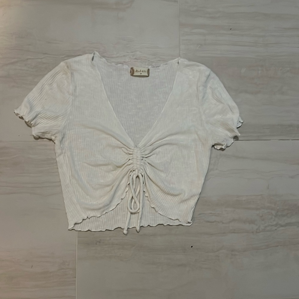 Cream cinch top